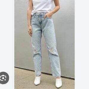 NWT‎ Hudson Jessi Boyfriend Distressed Light Wash Jeans Sz 25 $235